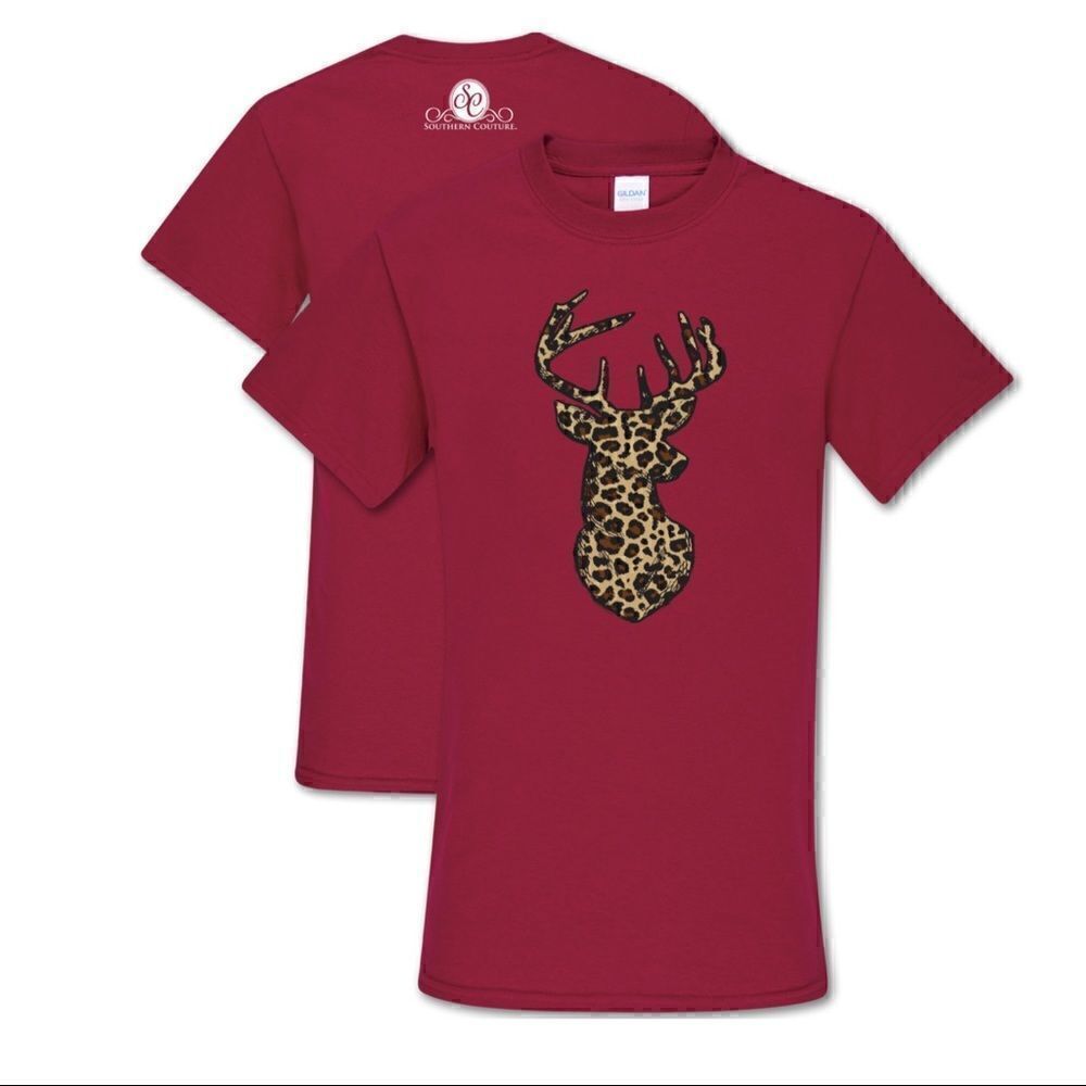 NWT Southern Couture Leopard Deer Head T-Shirt XXL